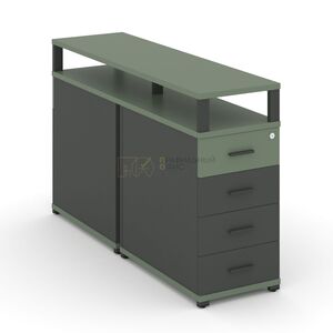 Тумба двухсторонняя опорная/приставная 4 ящика с надставкой