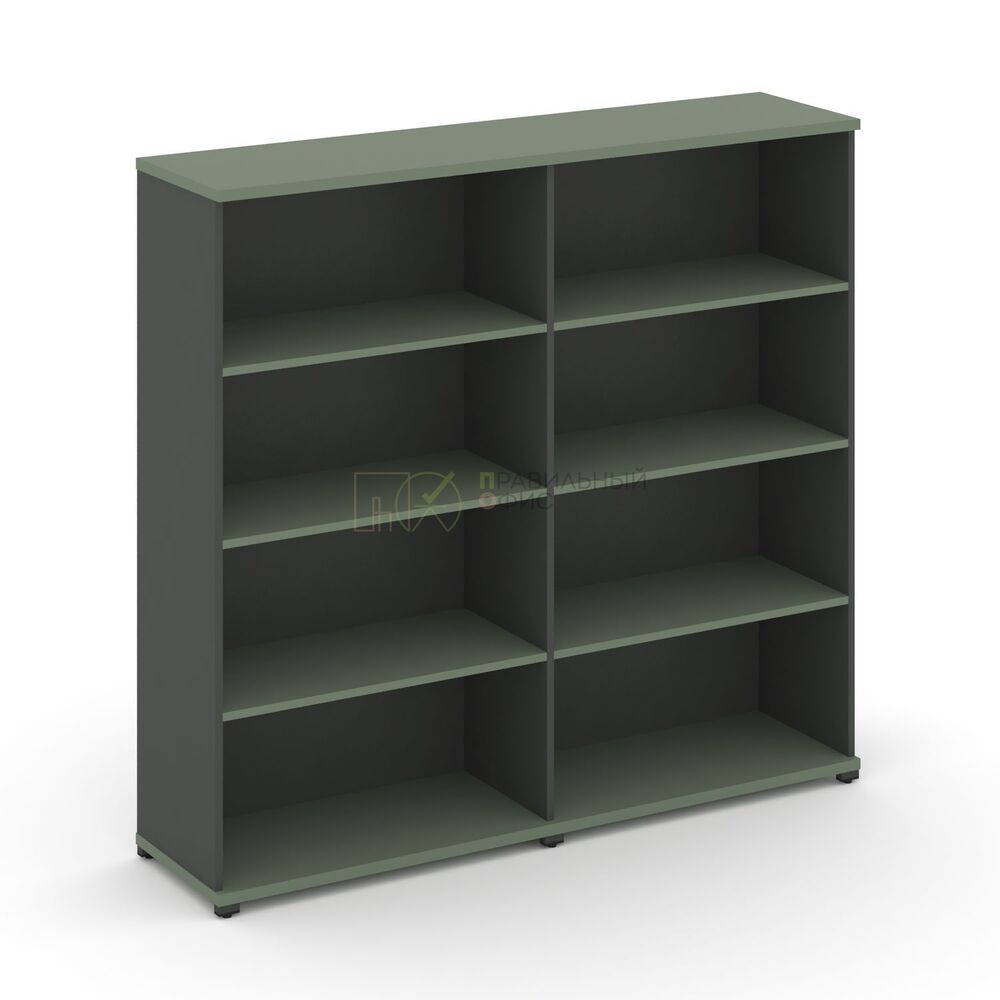 Стеллаж две широкие секции, 4 ниши
