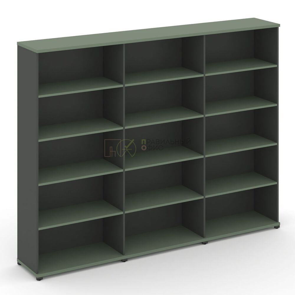 Стеллаж три широкие секции, 5 ниш