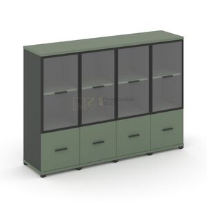 Шкаф четыре узкие секции, 3 ниши