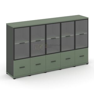 Шкаф пять узких секций, 3 ниши