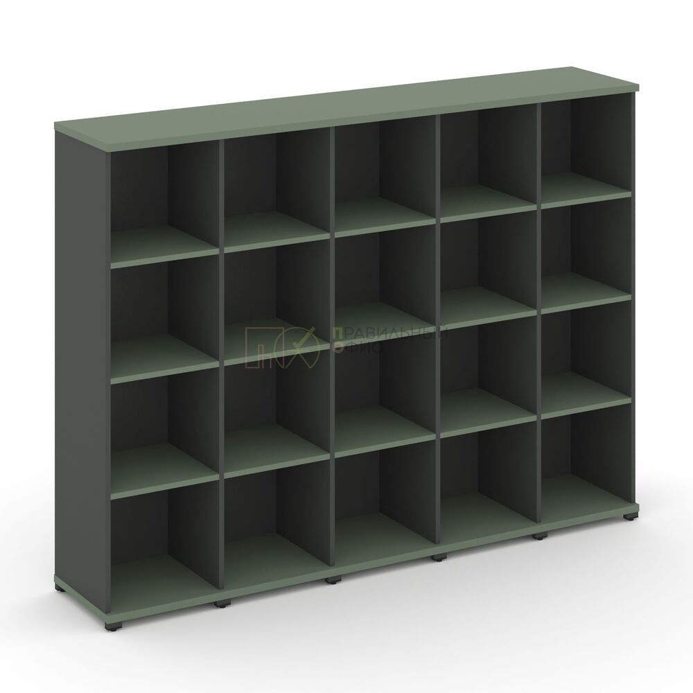 Стеллаж пять узких секций, 4 ниши