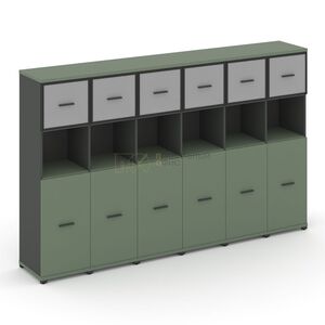 Шкаф шесть узких секций, 4 ниши