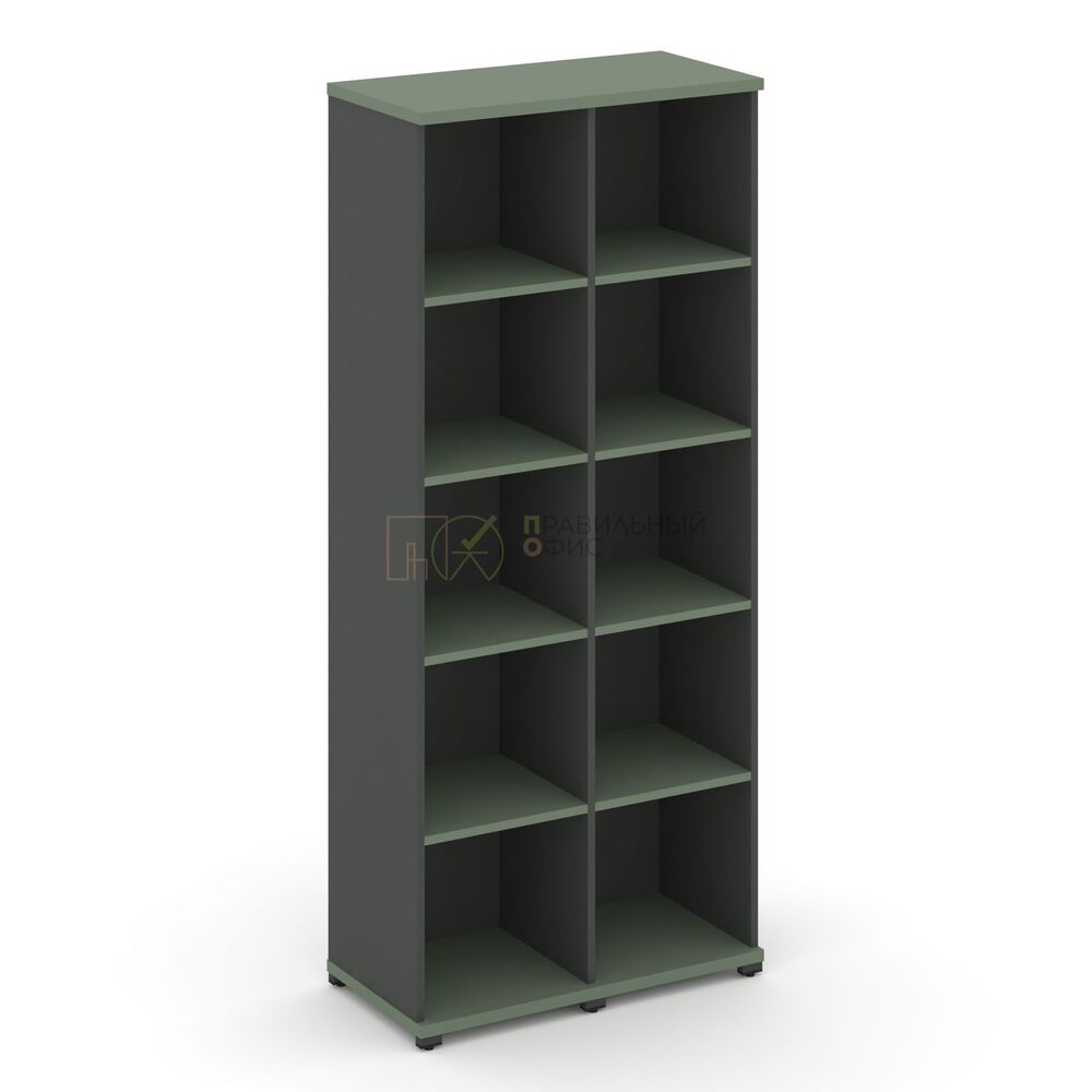Стеллаж две узкие секции, 5 ниш