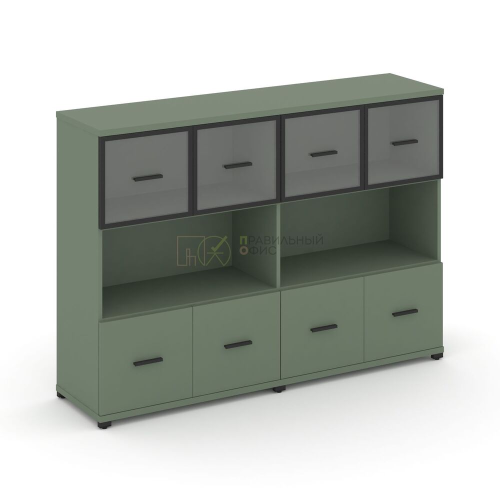 Шкаф две широкие секции, 3 ниши