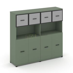 Шкаф две широкие секции, 4 ниши