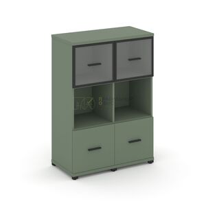 Шкаф две узкие секции, 3 ниши