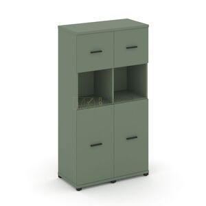 Шкаф две узкие секции, 4 ниши