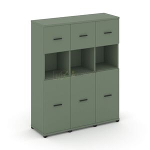 Шкаф три узкие секции, 4 ниши