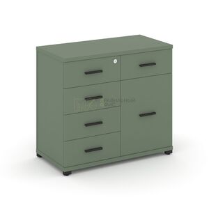 Тумба приставная широкая 5 ящиков + 1 распашной фасад