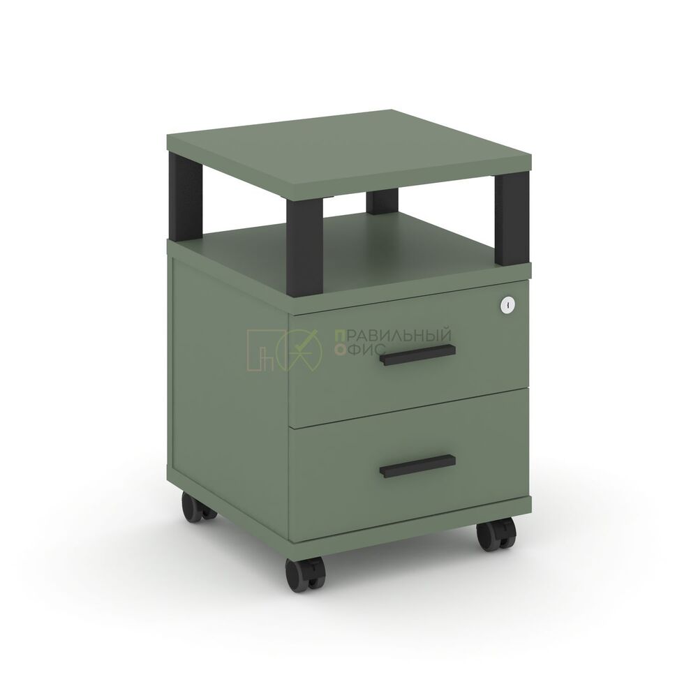 Тумба мобильная 2 ящика с надставкой