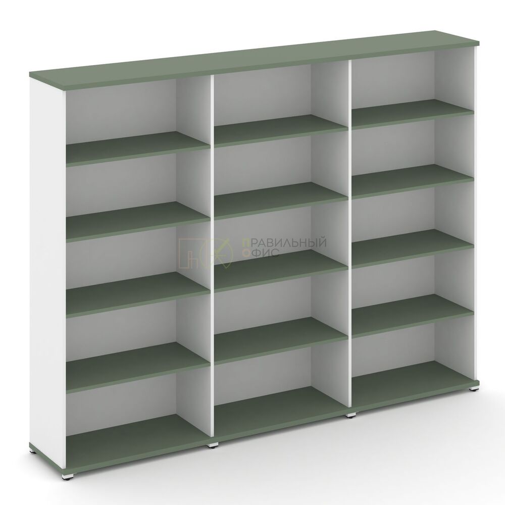 Стеллаж три широкие секции, 5 ниш