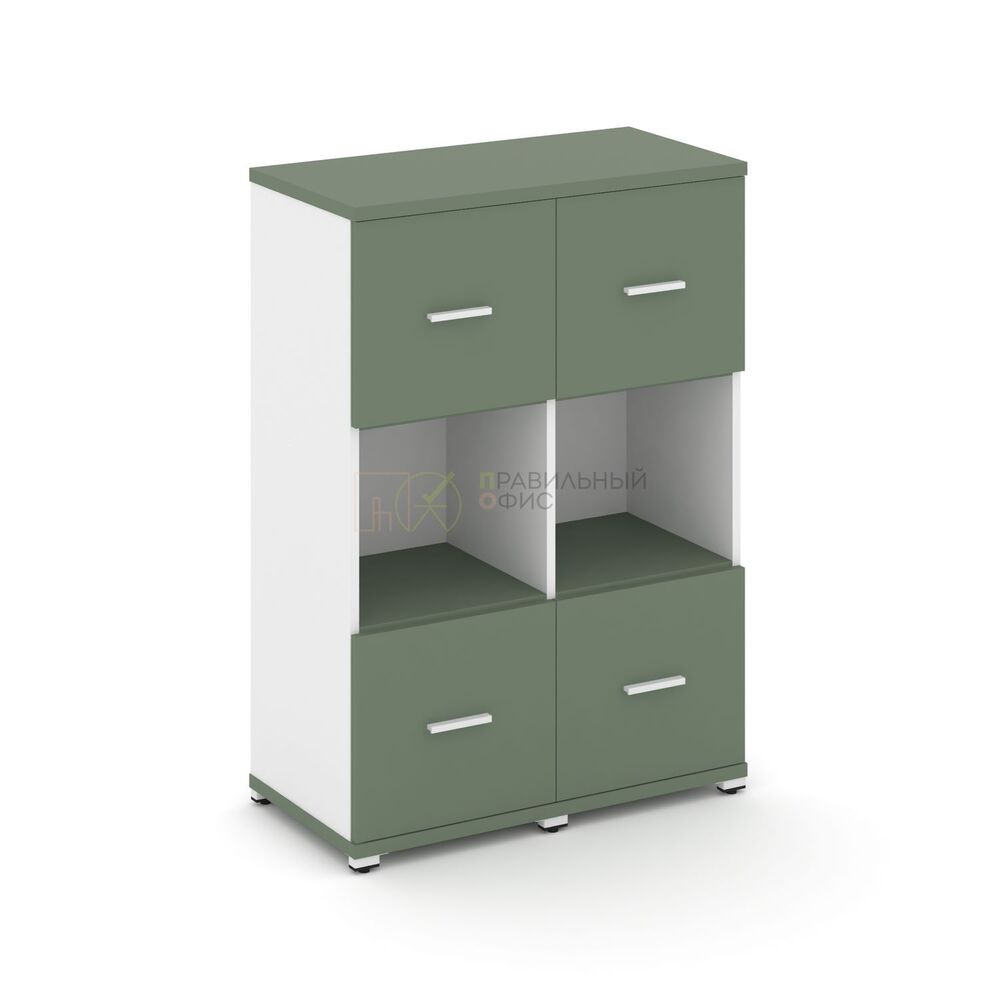 Шкаф две узкие секции, 3 ниши