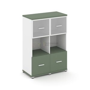 Шкаф две узкие секции, 3 ниши