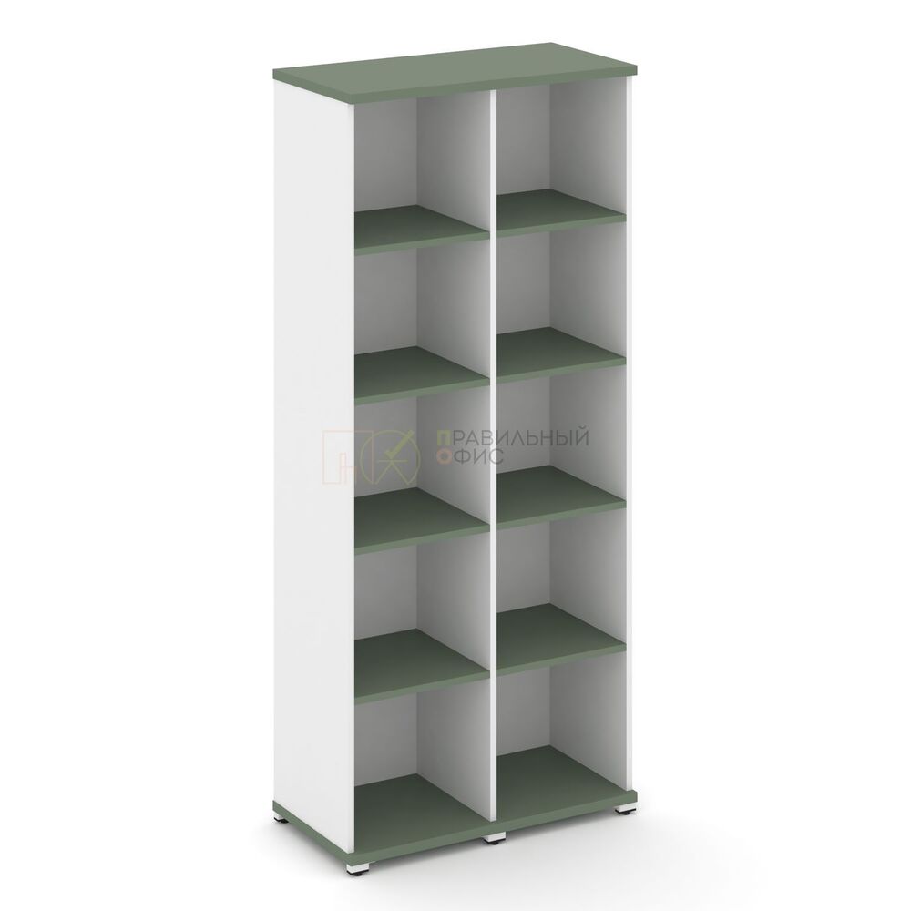 Стеллаж две узкие секции, 5 ниш