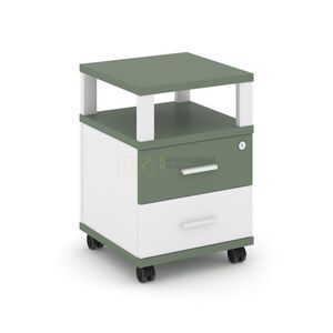 Тумба мобильная 2 ящика с надставкой