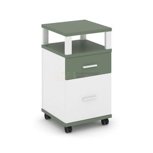 Тумба мобильная 1 ящик + 1 распашной фасад с надставкой