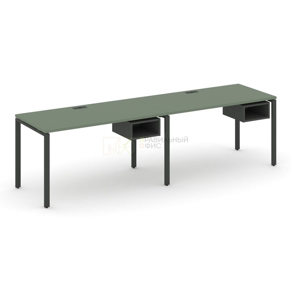 Рабочая станция односторонняя с подвесными тумбами на 2 места