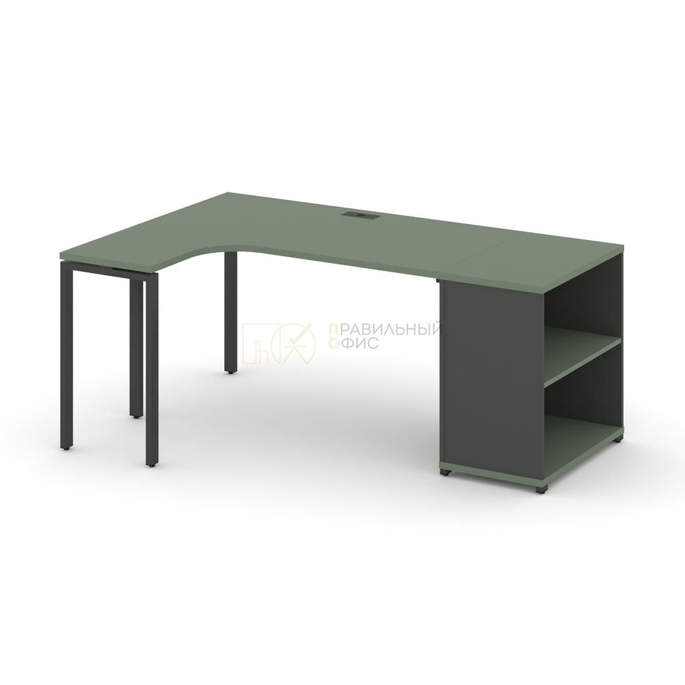 Стол эргономичный с опорным стеллажом левый