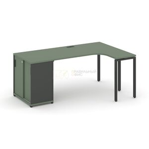 Стол эргономичный с опорным шкафом-купе правый