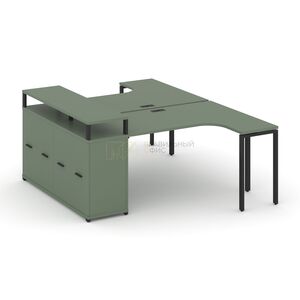 Рабочая станция с опорным распашным шкафом с верхним горизонтом