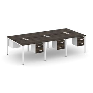 Рабочая станция двухсторонняя с подвесными тумбами на 6 мест