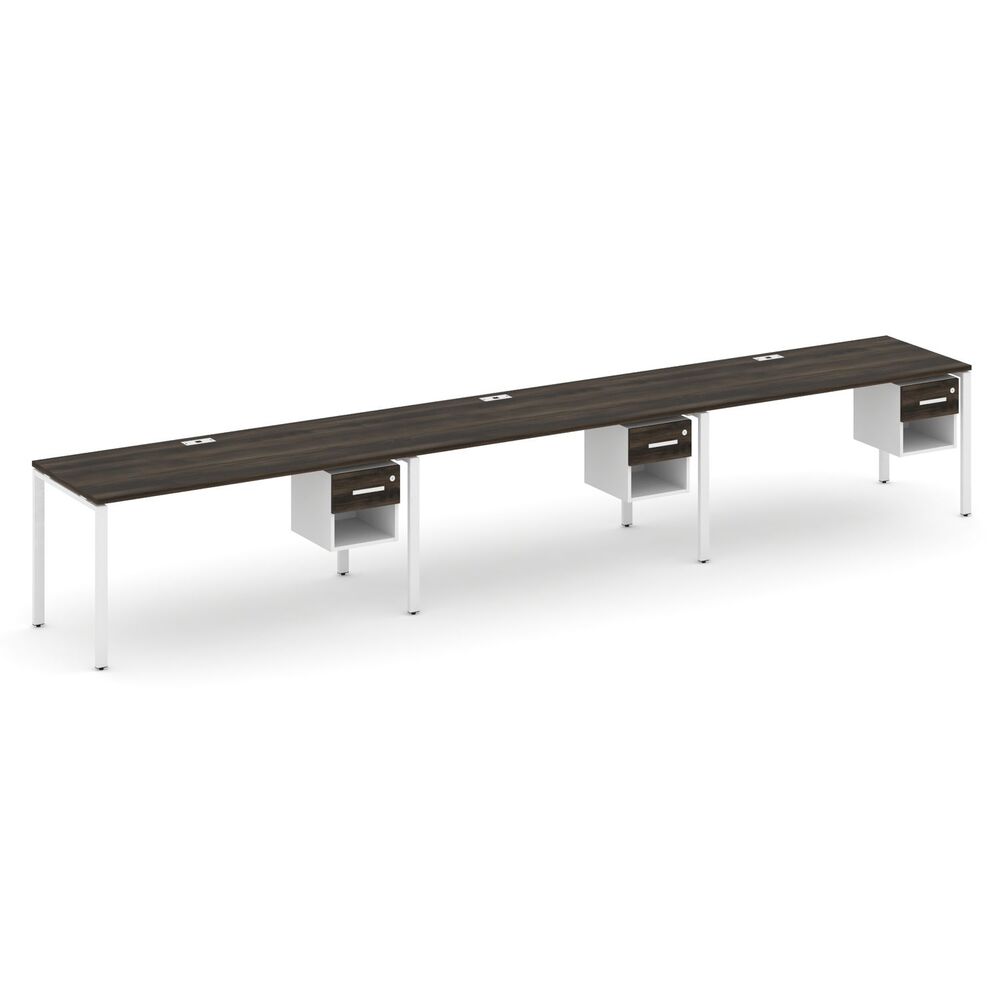 Рабочая станция односторонняя с подвесными тумбами на 3 места