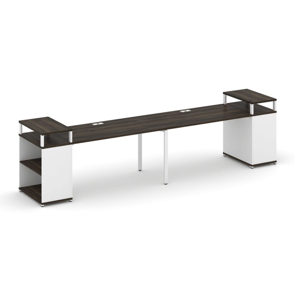 Рабочая станция с опорными стеллажами с верхними горизонтами