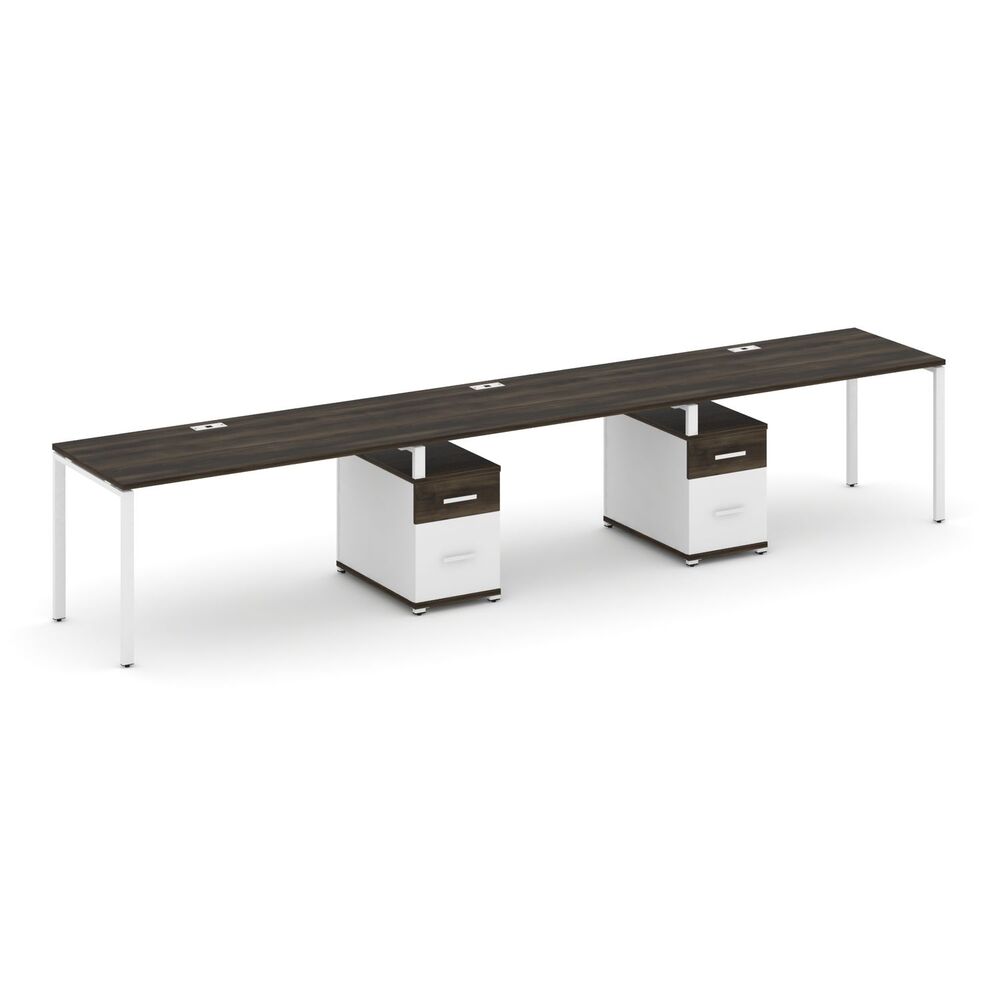 Рабочая станция на 3 места с двумя опорными тумбами