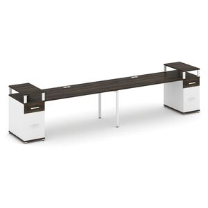 Рабочая станция на 2 места с двумя опорными тумбами