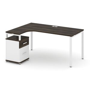 Стол эргономичный левый с опорной тумбой