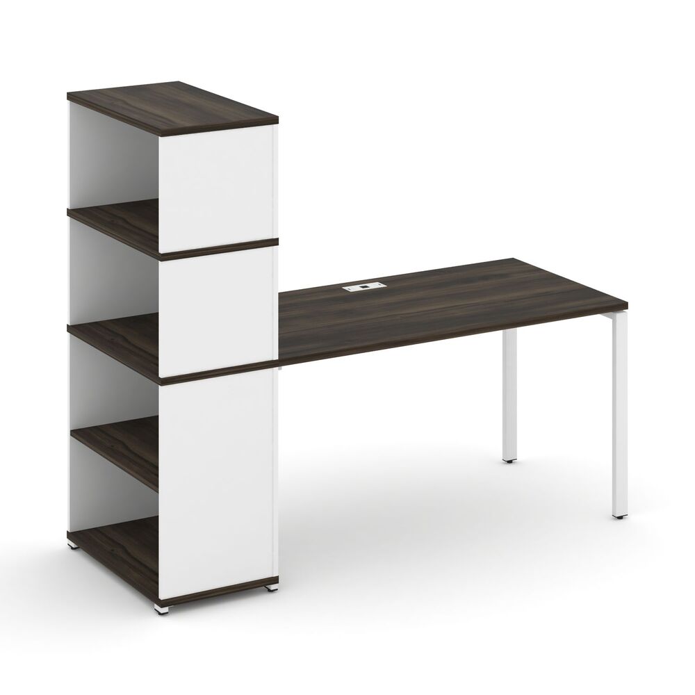 Стол рабочий с опорным стеллажом с надставкой высокой