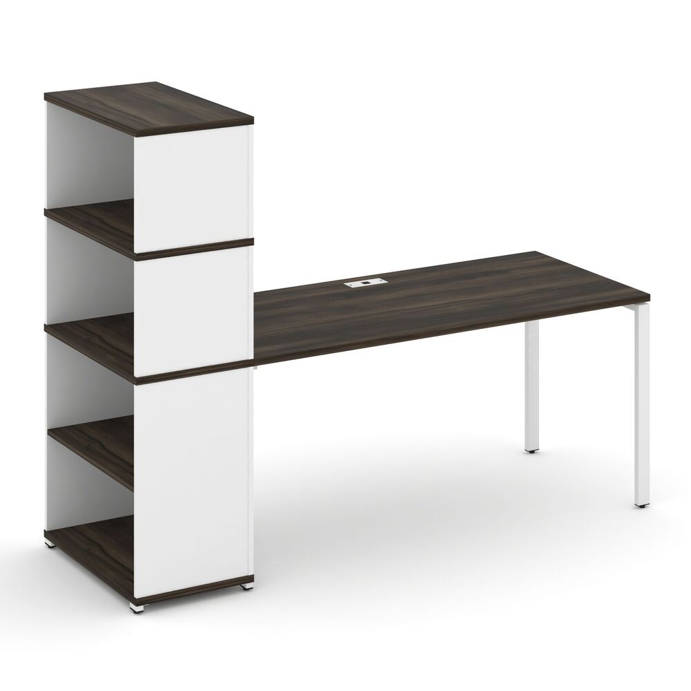 Стол рабочий с опорным стеллажом с надставкой высокой