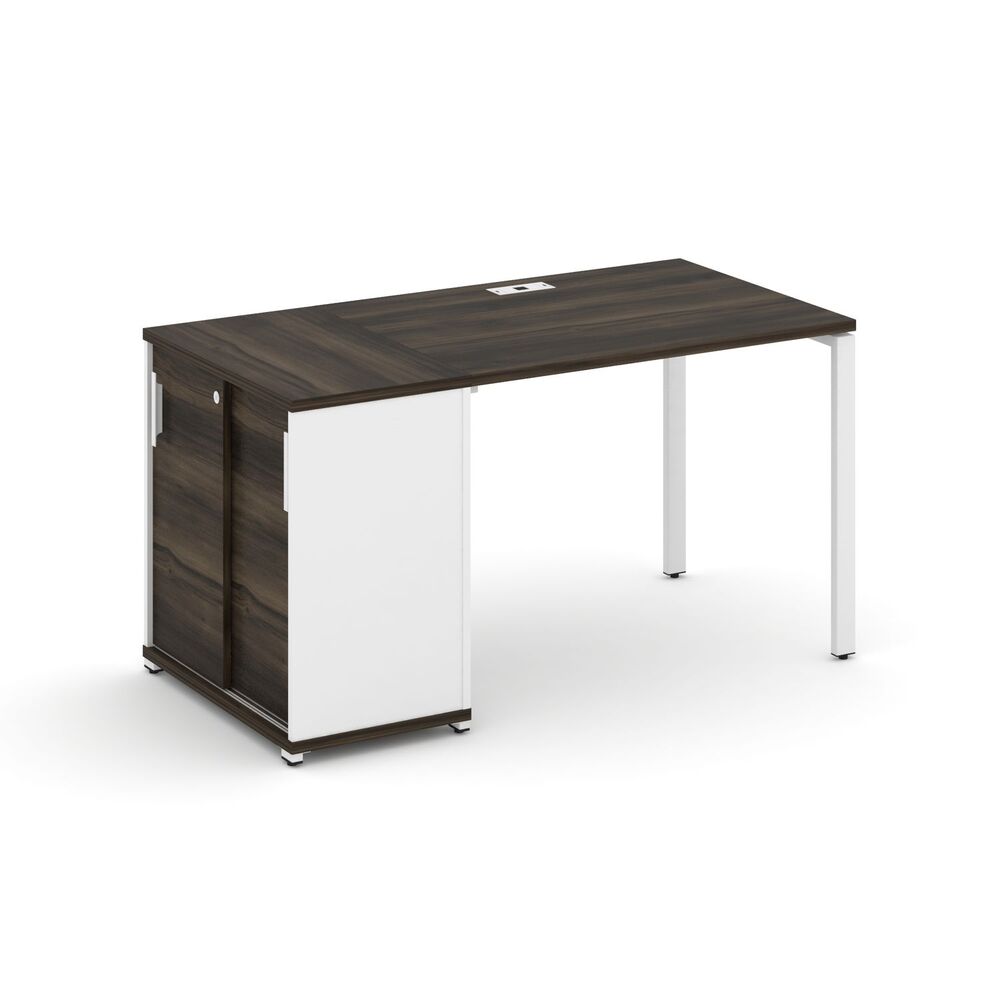 Стол рабочий с опорным шкафом купе