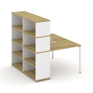 Рабочая станция с опорным стеллажом с надставкой высокой