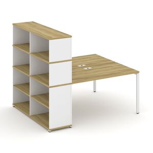 Рабочая станция с опорным стеллажом с надставкой высокой