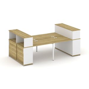 Рабочая станция с опорными шкафами купе с надставкой низкой