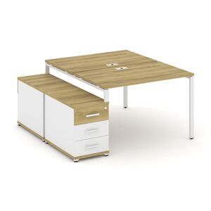 Рабочая станция на 2 места с двухсторонней опорной тумбой