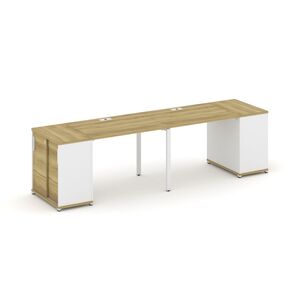 Рабочая станция с опорными шкафом купе