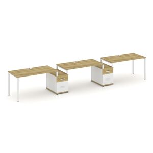 Рабочая станция на 3 места с двумя опорными тумбами