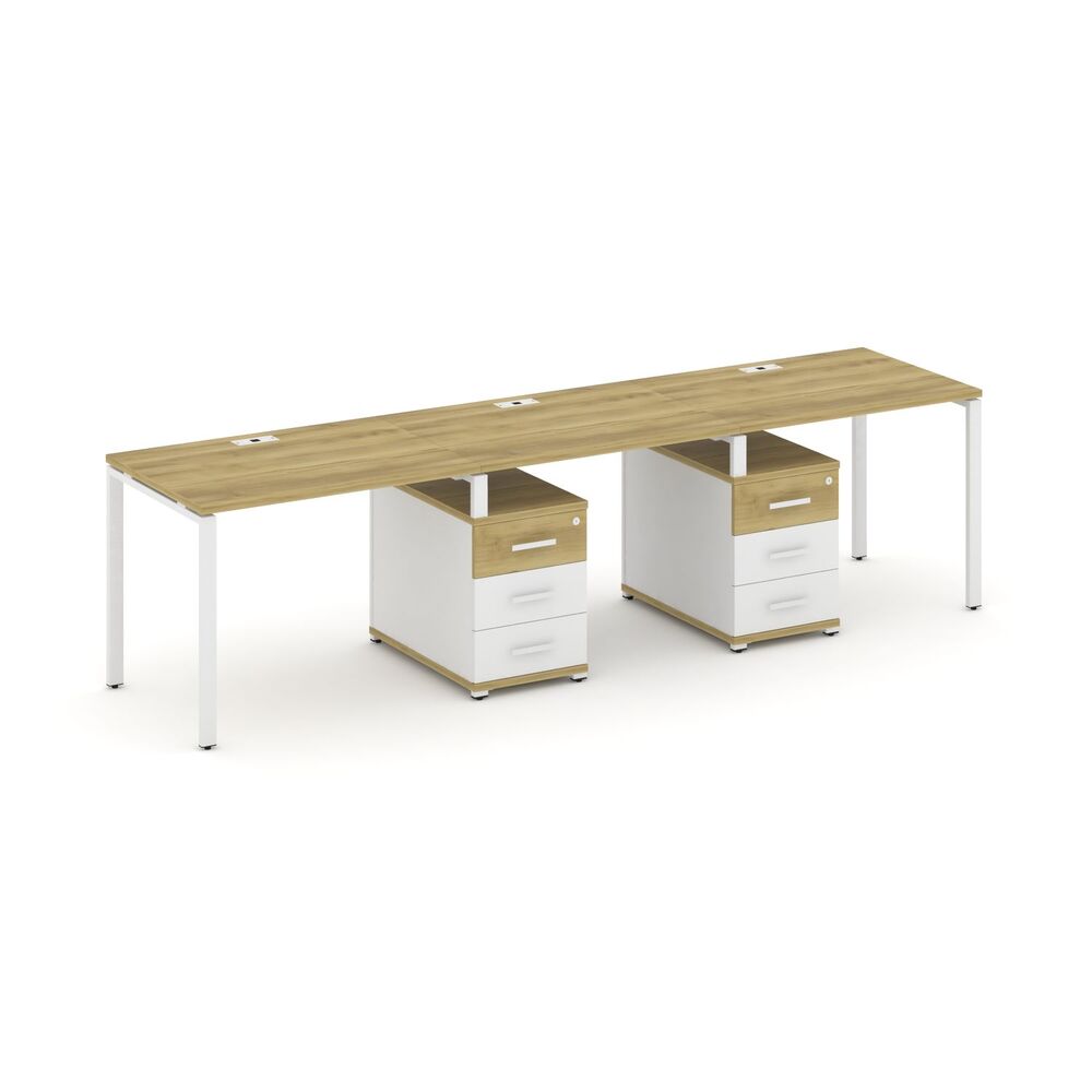 Рабочая станция на 3 места с двумя опорными тумбами