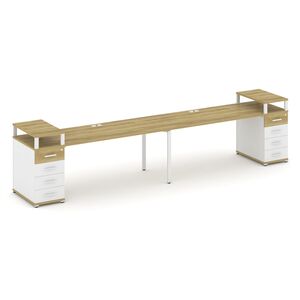 Рабочая станция на 2 места с двумя опорными тумбами