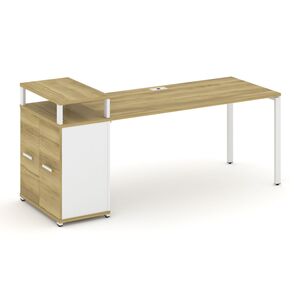 Стол рабочий с опорным распашным шкафом с верхним горизонтом