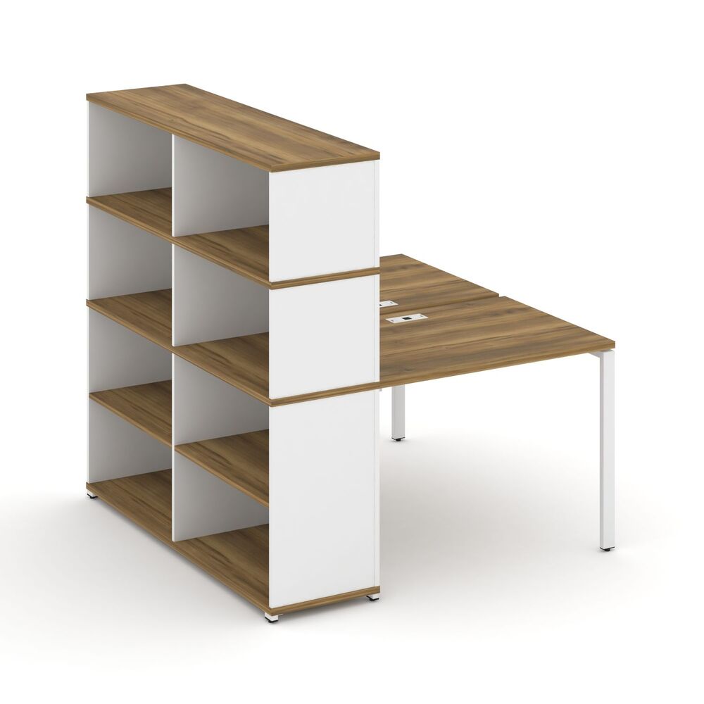 Рабочая станция с опорным стеллажом с надставкой высокой