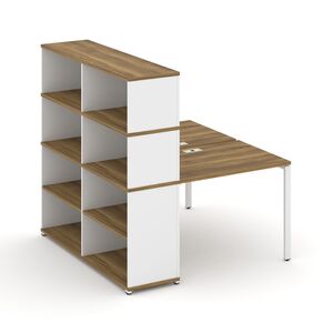 Рабочая станция с опорным стеллажом с надставкой высокой