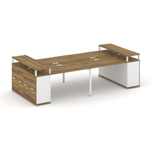 Рабочая станция с опорными распашными шкафоми с верхними горизонтами