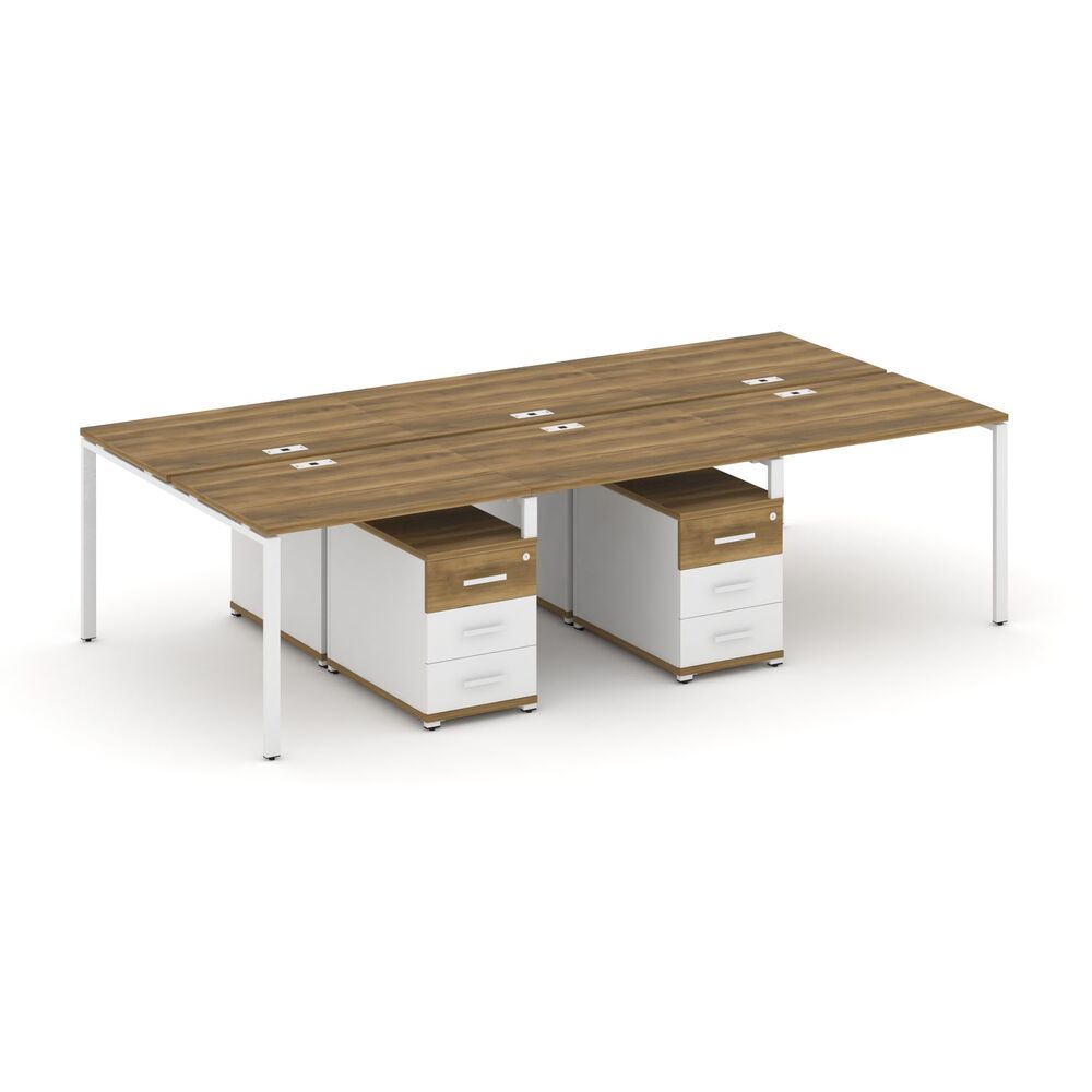 Рабочая станция на 6 мест с двумя двухсторонними опорными тумбами