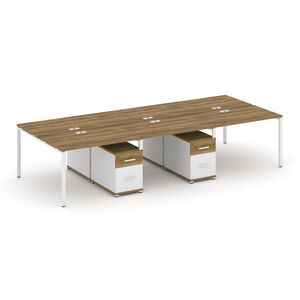 Рабочая станция на 6 мест с двумя двухсторонними опорными тумбами