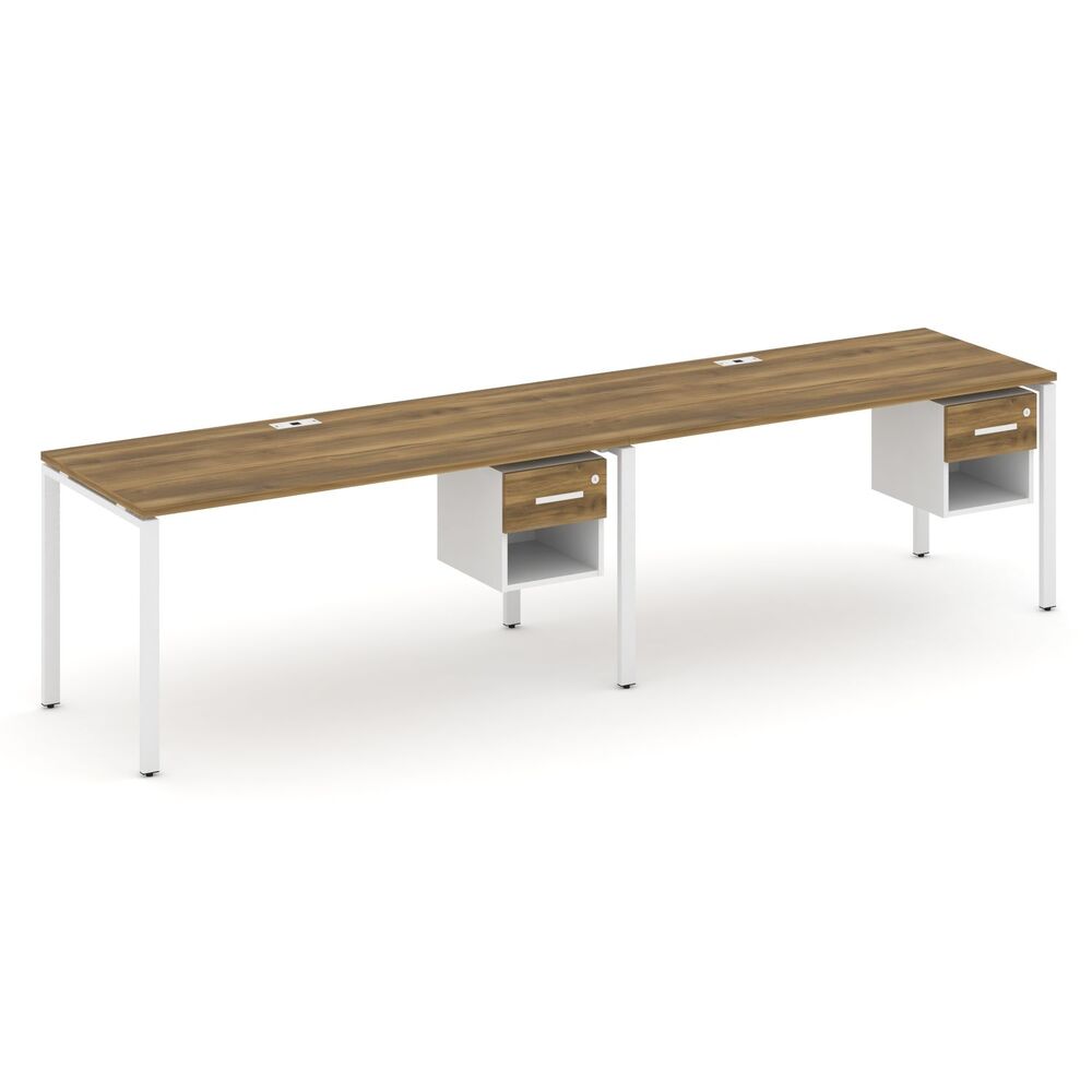 Рабочая станция односторонняя с подвесными тумбами на 2 места