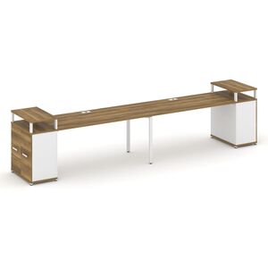 Рабочая станция с опорными распашными шкафами с верхними горизонтами